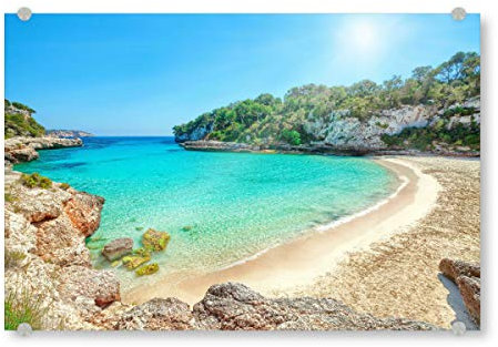 artboxONE Acrylglasbild 30x20 cm Reise/Strand und Meer Mallorca 3 Bild hinter Acrylglas - Bild Bucht Bucht Mallorca