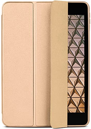 ONEFLOW Hülle für iPad mini 2/3/4/5 (2014-2019) Schutzhülle ultradünn mit Ständer, Cover mit Auto Schlaf/Wach Funktion, Flip Case mit Magnet Standfunktion, Folio PU Leder Case, Gold