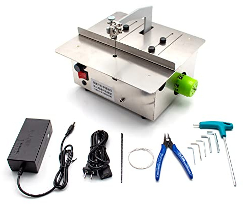 Jieotwice Mini Bench Jig Saw Electric Fretsaw DIY Emery Cutting Saw Gold Silver Copper Aluminum Hardwood Cutter 180W AC 100-240V