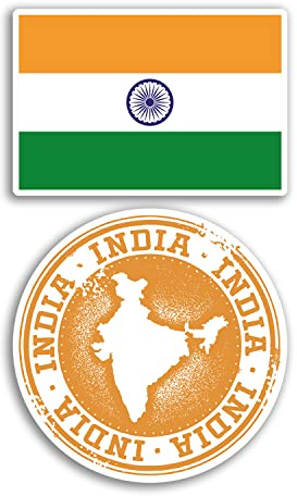 2 x 10 cm breite indische Vinyl-Aufkleber – Indische Karte Urlaub Abenteuer Reisen Land Scrapbooking Geschenk #78683
