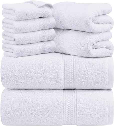 Utopia Towels 64 Piece Towel Set, 100% Cotton, White