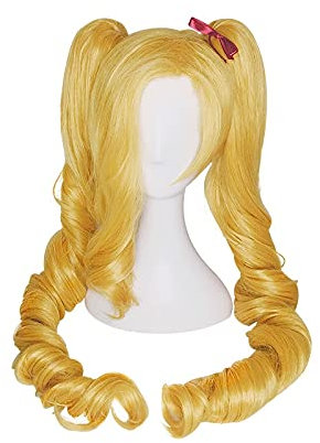 ydound Anime Coser Wig L Emaille Perücke Lol Jinx Cosplay Perücke Weihnachten Ehrgeizige Elf Jinx Cosplay Perücke Lange Gelb Kunsthaare