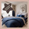 Amqua Mako Satin Bettwäsche Set 135x200cm + Kissenbezug 80x80cm, 100% ägyptische Baumwolle (Zertifiziert) Dunkelblau/Navy