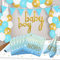 Babyparty Deko Set Hello World für Jungen mit Tischdeko u. Raumdekoration für bis zu 16 Personen mit Luftballons, Baby Boy Folienschriftzug, Wimpelkette, Tischläufer und mehr