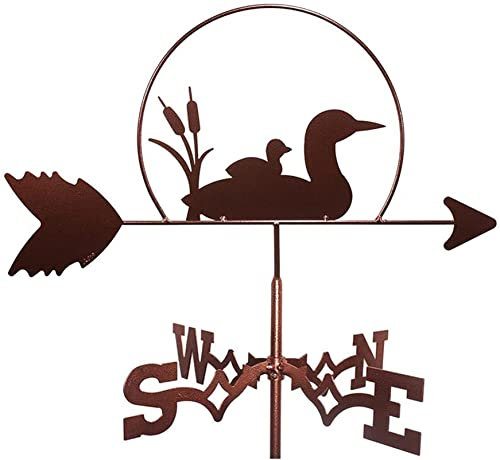 TAISK Wetterfahnen Schmetterling Hummer Silhouette Windfahne Windrichtungsanzeiger Wetterhahn Edelstahl mit Anti-Rost-Beschichtung für Outdoor-Dekoration Handwerk (Ente)