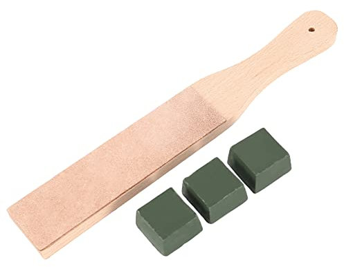 Zunedhys Leather Stropping Leather Strop Board 3 Packs Leather Sharpening Polishing Compound Hone Knife Sharpener