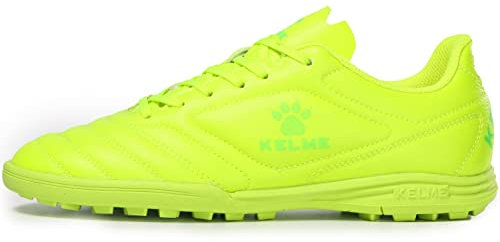 KELME Herren-Fußballschuhe, Fußgewölbeunterstützung, Stollen, professioneller Futsal-Sneaker, atmungsaktiv, athletischer Fußballschuh für drinnen und draußen, gelb, 43 EU