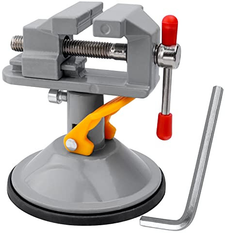 Treki Mini Tornillo de Banco Mesa Abrazadera de Tornillo Bancos de Trabajo Prensa de Taladro con Base Giratoria de 360 Grados Pequeño Mesa Vice para Reparación de DIY Escultura Artesanía Joyería