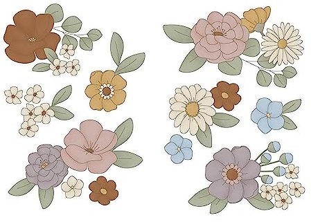 Little Dutch WD34001 Wandsticker/Wandaufkleber - Vintage Little Flowers