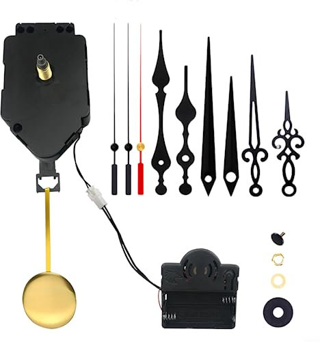 Quarzuhr, komplette Pendeluhr, Quarzuhr, Pendel, Triggeruhr, Uhrwerk, Glockenspiel, Melodie-Mechanismus, Uhr-Set, Metallzeiger, 001