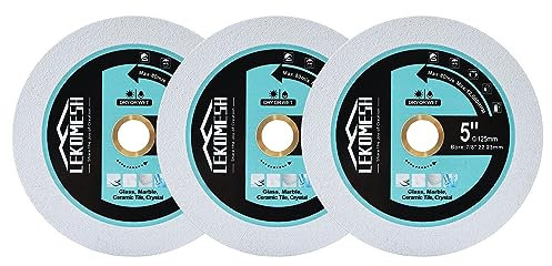 LEKOMESH Glas Schneiden Trennscheibe 125mm - 3 Stücke Glasschneidescheibe Sägeblatt zum Schneiden von Glas, Jade, Kristall, Weinflaschen, Fliesen