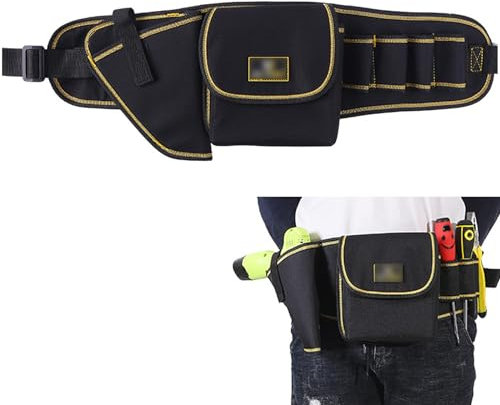 Cintura Porta Attrezzi da Lavoro Marsupio in Tela Oxford Tools Bag Borsa Porta Untensili Manuali Elettrici con Cintura Regolabile in Nylon per Elettricista Carpentiere Tecnico Manutenzione