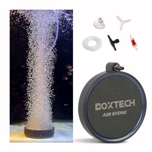 boxtech Aquarium Luftstein Set,Aquarien Sandplatte | Diffusor für gelösten Sauerstoff Belüfterstein 130mm
