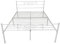 Panana Double Bed Frames with Headboard 4ft6 White Metal Double Bed Frame with Storage Heavy Duty with Steel Slats No Box Spring Needed(White,4FT6)