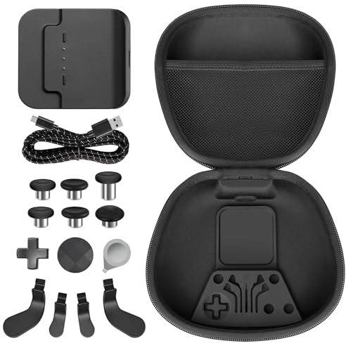 Component Pack for Xbox Elite Wireless Controller Series 2 ,Includes 1 Carrying Case 1 Controller power cord 1 Dock, 4 Paddles, 2 DPads,6 Thumbsticks,1Tool, for Xbox One Elite Series 2 （black）