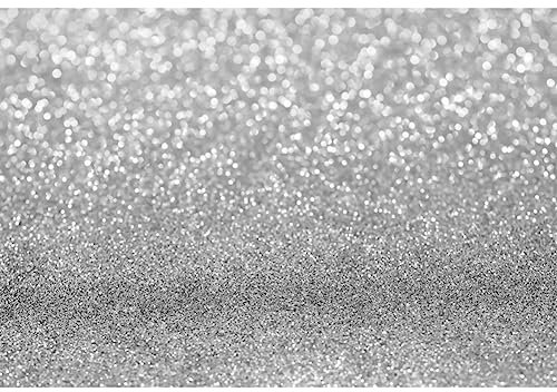 MIRRORANG 2,5x1,8m Silber Glitter Foto Hintergrund Gradient Farbe Nicht-Pailletten Moderne abstrakte Fotografie Hintergrund Hochzeit Geburtstag Party Baby Dusche Banner Fotostudio Requisiten