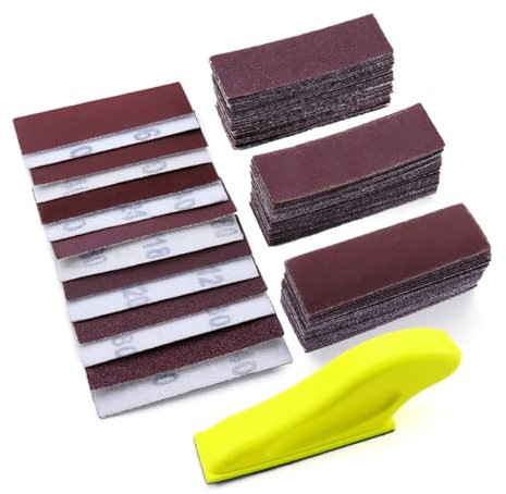 121 PCS Schleifpapier Set, Schleifpapier mit Schleifklotz Set Körnung von 60 bis 5000 Nass und Trocken für Holzmöbel, Auto, Stein, Lack, Metall, Glas