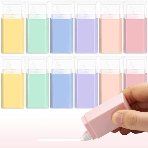 STATIONERY ISLAND 12er Korrekturroller Korrekturmaus, Mini Correction Tape Für Schulsachen Aesthetic, Korrekturroller Mini Für Schüler, Büro, Klebemaus, Fotokleber Fotoalbum