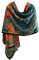 GFM® FRLSHL-CC Damen-Schal im Pashmina-Stil, Kaschmir-Textur für Herbst, Winter, Weihnachten, Pfauengrün, Blau, L
