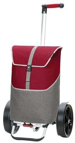 ANDERSEN Einkaufstrolley - Tura Shopper Lasse rot 59 L groß, langlebig, robust, Aluminium, Griff ergonomisch, klappbar, Kugellagerad