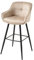 Riess Ambiente Design Barhocker Euphoria Champagner Greige Samt Schwarze Metallbeine mit Lehne, Barstuhl, Küchenstuhl, Tresenstuhl