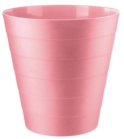 VIVAAS Plastic Waste Paper Bin 6L Round Waste Basket Trash Can Lightweight Rubbish Bin for Kitchen, Bedroom, Bathroom, Open-Top Design, Outdoor Garbage Container Dustbin (Pink)