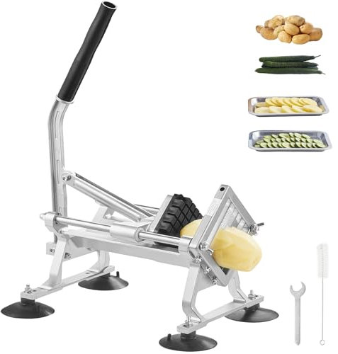 VEVOR Coupe-Légumes Commerciale, Trancheuse à Légumes Fruits Manuelle 12,7 mm, Coupe-Légumes en Acier Inoxydable et Alliage d'Aluminium, avec Pieds Antidérapants, pour Radis, Oignons, Pommes de Terre