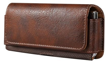 Hombre Funda Móvil Cinturón Compatible con Galaxy Z Fold 6/5/4/3/2/5G, Cuero Riñonera Hombre para Teléfono Móvil Pequeña Bolsa de Clip Cinturón Smartphone Billetera con Mosquetón Monedero Tarjetero