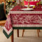 Romanstile Weihnachten Tischdecke 320 x 140 cm in rot abwaschbar,wasserabweisend Tischtuch Tablecloth Weihnachts deko für Xmas,Party,Geburtstag,Neujahr,Esstisch,Silvester,Restaurant,Feste,Neujahr,groß