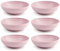Tradineur - Pack de 6 Platos hondos - Fabricado en Plástico - Apto para uso alimenticio, Microondas y Congelador - Ø 19 x 5,5 cm - 900 ml - Color Rosa Pastel