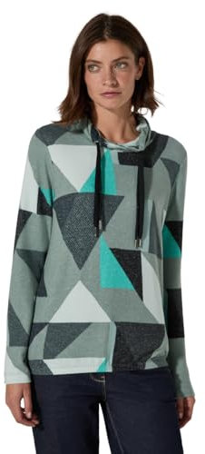 CECIL Damen B322388 TOS Multicolor Triangle Cosy T-Shirt, Glaced Green Melange, XXL EU