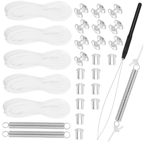 Gatuida 1set Riparazione Per Tende Plissettate Kit Completo Per Sostituzione Cavo e Accessori Per Tende Da Finestra Rv Include Stringhe Ritenzioni e Strumento Di Montaggio Compatibile Con