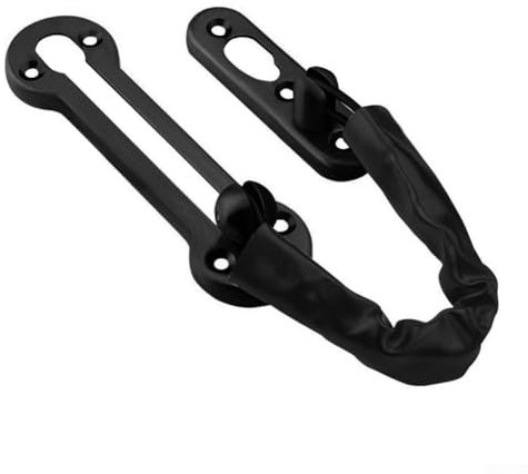 Secure Chain Door Lock Bolt Prevent Unauthorized Access & Ensure Fresh Air (Black)