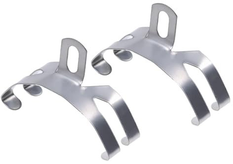 Generisch Fahrrad schiebebrücke Schutzblech Befestigung Halter Halterung Klemmung 65-70 mm Breite Silber aus Stahl (Silber 2 Stück)