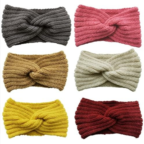4 Pièces Bandeau Hiver Femme, Bandeau Cheveux Femme Hiver, Bandeau Cheveux Femme, Bandeau Oreille Femme, Bandeau Cache Oreille Femme, Oreille Réchauffeur Chaud Noué Bande Elastique Cheveux