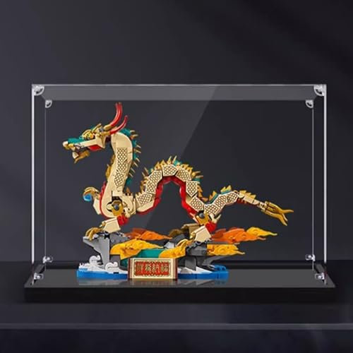 Vitrine en acrylique, compatible avec Lego 80112 Dragon du Nouvel An chinois, résistante à la poussière, aux UV (vitrine uniquement) (3 mm)