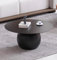 Moderner Couchtisch aus schwarzem Metall, runder Beistelltisch für kleine Räume, schicker Fass-Stil, Mitteltisch, Sofa, Zeitschriftentisch, Nachttisch, klein und stilvoll