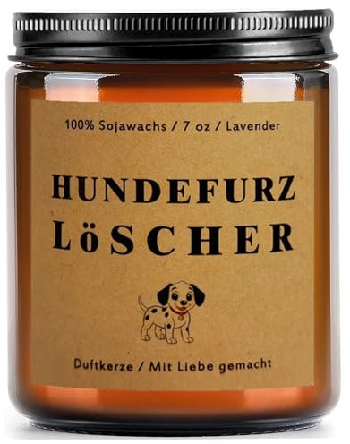 Duftkerze Spruch Hundefurz Löscher, Lustige Geschenke für Hunde Besitzer Liebhaber Frauen, Geschenk für Frauen Geburtstag, Weihnachten, Mutter und Thanksgiving Day (Lavendel) Kenzer im Glas (Retro)
