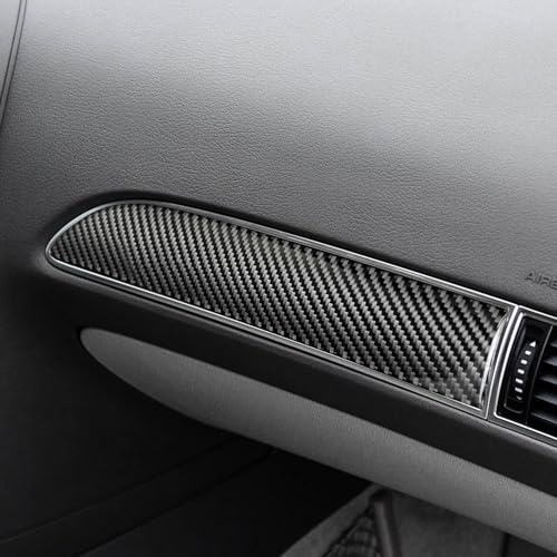 BETTERHUMZ Co-Pilot Armaturenbrett-Panel-Aufkleber kompatibel mit Audi A6 S6 2005-2011 Allroad Quattro Kohlefaser-Dekorationsstreifen Beifahrerseite Auto-Innenausstattung (Schwarz, Normal)