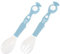 CHICAMPERA 1 juego Cubiertos Infantiles de Cucharas y Tenedor Ergonómico para Bebés Material y Tpe para Aprendizaje de Comer Color Verde