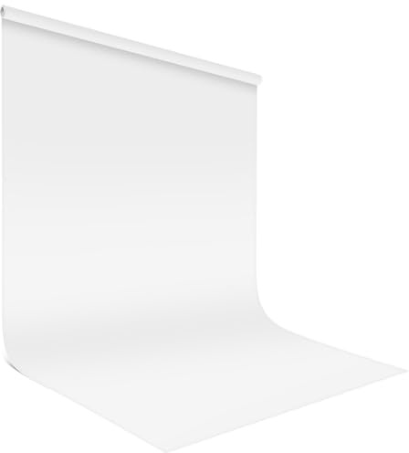 HOTUT Fotohintergrund Weiß,1,8x2,8m Faltbare Photography Backdrops,Waschbares Fotografie Hintergrund für Photo Video Studio, Live Streaming,Online-Meetings,Gaming