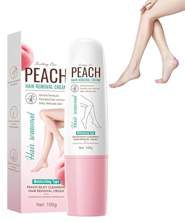 Haarentfernungscreme mit Pfirsichduft 100g, Damen Entfernungscreme, Pure Haarentfernungscreme Für Bikinizone & Achseln, Hair Removal Cream Für Beine Achselhöhlen Seidenglatte Haut