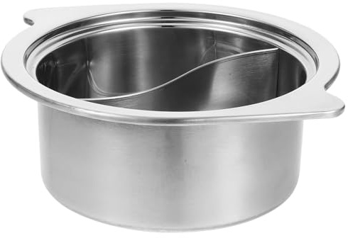 Edelstahl Kochtopf mit Zwei Kammern, Silber, für Tischbrenner