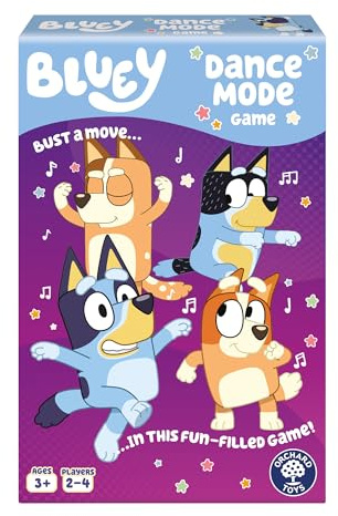 Orchard Toys Bluey Dance Mode Game, Active Kids Card Game for Ages 3+, Fun Dance, Spin & Move Play with Bluey, Bingo & Family