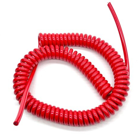 Spiral-Stromkabel, 2-adriges 0,15 mm² 26AWG Spiralkabel, elektrischer Draht, Polyurethan, dehnbar (1–14) Meter(Stretch 7 Meters)
