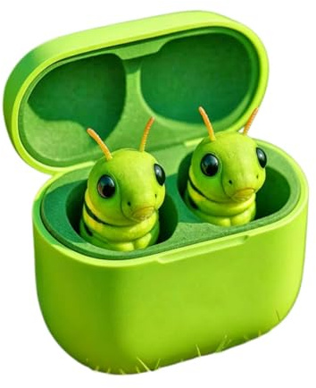 Frog Earbuds, Cute Animal Shaped Bluetooth Earbuds with Charging Case, Wireless in Ear Headphones with Deep Bass, Noise Reduction, Stylish & Comfortable, IPX4 Waterproof, Gift for Kids and Adults (B)