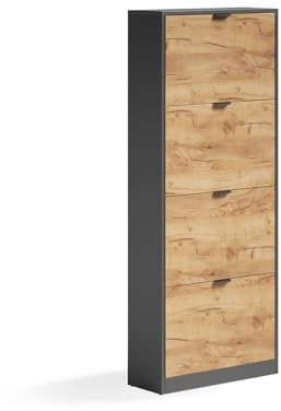 Vicco Schuhkipper Gizmo, Goldkraft Eiche/Anthrazit, 59 x 146.6 cm | mit 4 Fächern