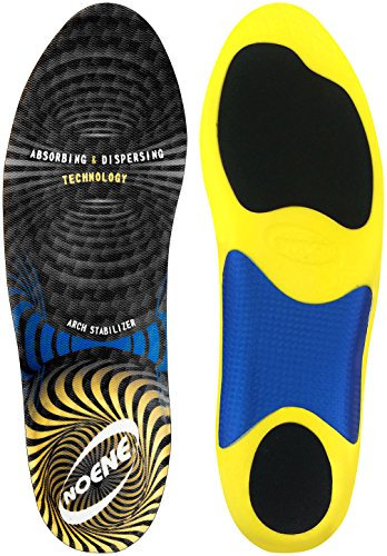 Noene AC + Ergopro, plantari ergonomici sportivi, assorbimento delle vibrazioni, unisex , Multicolore (nero), 43