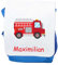 Kindergartenrucksack Kinder Rucksack bedruckt mit Namen und Motiv Feuerwehr pink blau rot hellblau (Feuerwehrmann Haus, blau)