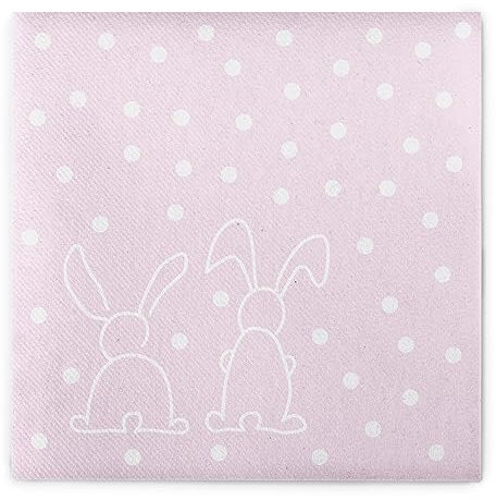 Sovie HOME Linclass® Airlaid Osterserviette RABBITS in Rosa - 40x40cm - für Osterfeste und Kinder Geburtstage - 12 Stück
